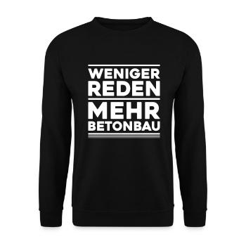 Betonbauer Stahlbetonbauer Concrete Worker - Unisex Pullover - Schwarz - Vorne - Alina (178cm) & Michal (187cm)