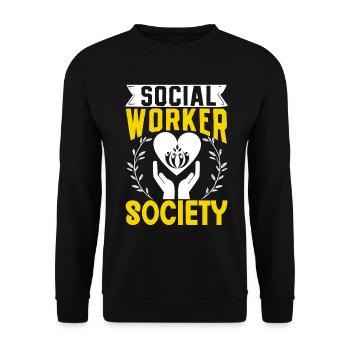 School Social Work Month Hands - Unisex Sweatshirt - black - Front - Alina (178cm) & Michal (187cm)