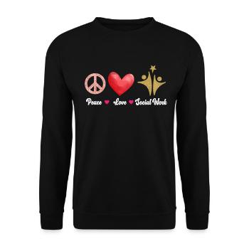 School Social Work Month Piece - Unisex Pullover - Schwarz - Vorne - Alina (178cm) & Michal (187cm)