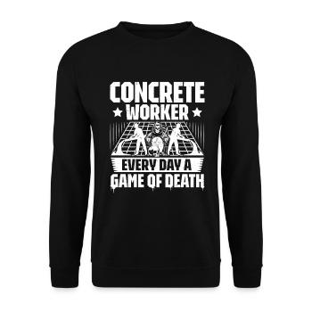 Concrete builder Reinforced concrete builder Concrete Worker - Unisex Sweatshirt - black - Front - Alina (178cm) & Michal (187cm)