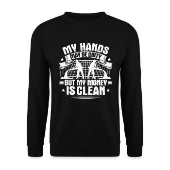 Concrete builder Reinforced concrete builder Concrete Worker - Unisex Sweatshirt - black - Front - Alina (178cm) & Michal (187cm)