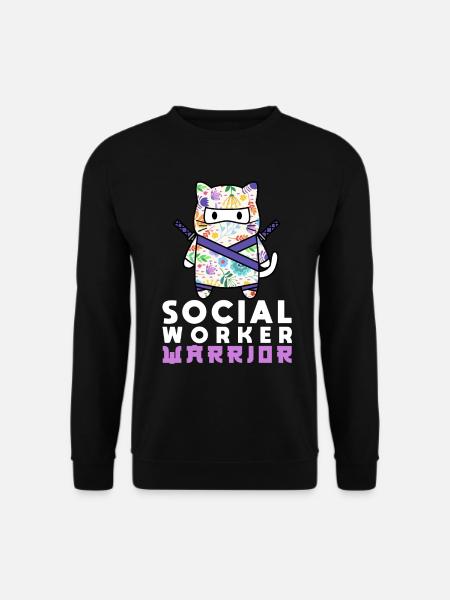 School Social Work Month Cat - Unisex Pullover - Schwarz
