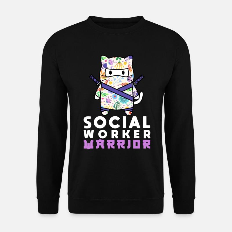 School Social Work Month Cat - Unisex Pullover - Schwarz