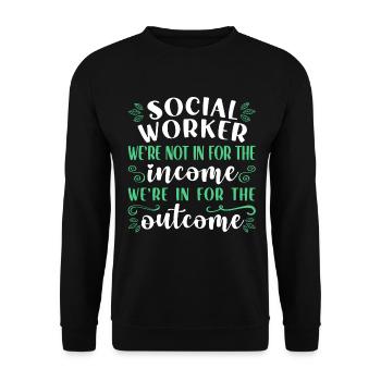 School Social Work Month Social - Unisex Pullover - Schwarz - Vorne - Alina (178cm) & Michal (187cm)