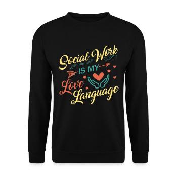 School Social Work Month Hands - Unisex Sweatshirt - black - Front - Alina (178cm) & Michal (187cm)