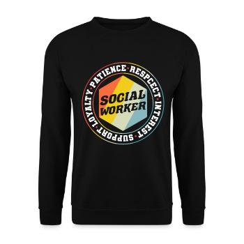 Mois du travail social scolaire Retro - Sweat-shirt Unisexe - noir - Devant - Alina (178cm) & Michal (187cm)