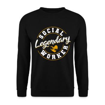 School Social Work Month Social - Unisex Pullover - Schwarz - Vorne - Alina (178cm) & Michal (187cm)