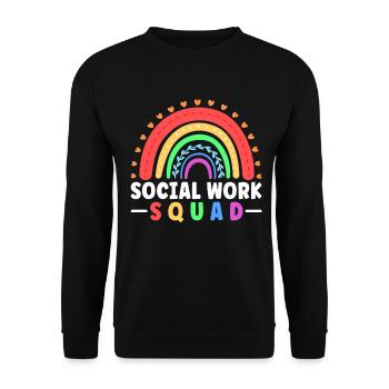 School Social Work Month Rainbow - Unisex Sweatshirt - black - Front - Alina (178cm) & Michal (187cm)