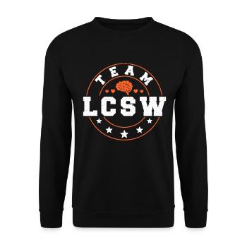 School Social Work Month Team Lcsw - Unisex Pullover - Schwarz - Vorne - Alina (178cm) & Michal (187cm)