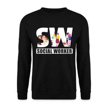 Mois du travail social scolaire Sw Social - Sweat-shirt Unisexe - noir - Devant - Alina (178cm) & Michal (187cm)