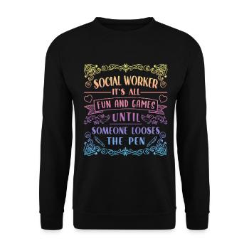School Social Work Month - Unisex Sweatshirt - black - Front - Alina (178cm) & Michal (187cm)