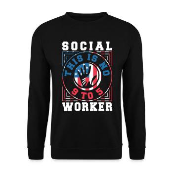School Social Work Month Hands - Unisex Sweatshirt - black - Front - Alina (178cm) & Michal (187cm)