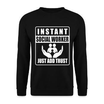 School Social Work Month Hands - Unisex Sweatshirt - black - Front - Alina (178cm) & Michal (187cm)