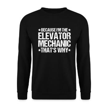 Elevator Fitter Elevator Mechanic Elevator Mechanic - Unisex Sweatshirt - black - Front - Alina (178cm) & Michal (187cm)
