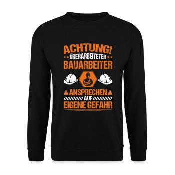 Bauarbeiter Baustelle Bauhandwerk Bauberuf Maurer - Unisex Pullover - Schwarz - Vorne - Alina (178cm) & Michal (187cm)