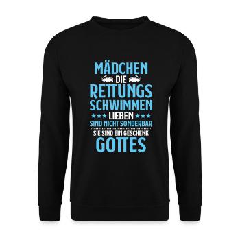 Rettungsschwimmer Wasserrettung Lifesaver - Unisex Pullover - Schwarz - Vorne - Alina (178cm) & Michal (187cm)