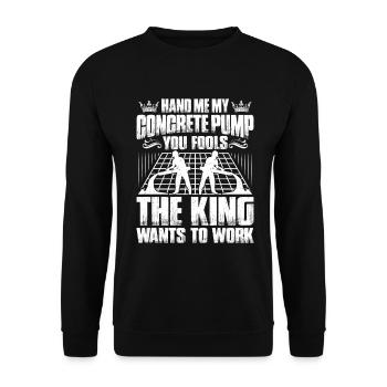 Concrete builder Reinforced concrete builder Concrete Worker - Unisex Sweatshirt - black - Front - Alina (178cm) & Michal (187cm)