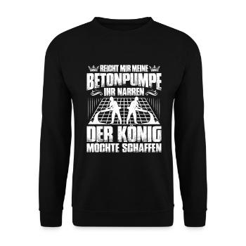 Betonbauer Stahlbetonbauer Concrete Worker - Unisex Pullover - Schwarz - Vorne - Alina (178cm) & Michal (187cm)