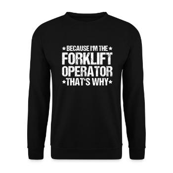 Forklift Driver Forklift Operator - Unisex Sweatshirt - black - Front - Alina (178cm) & Michal (187cm)