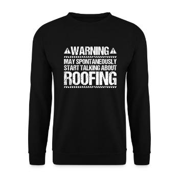 Dachdecker Dachdeckerei Dachdecken Roofer Roofing - Unisex Pullover - Schwarz - Vorne - Alina (178cm) & Michal (187cm)