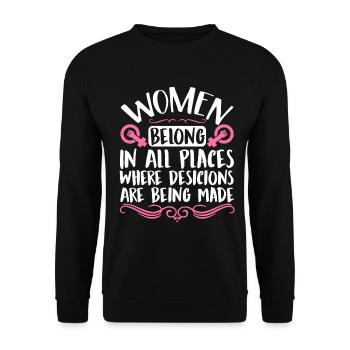 Feminist Women's Rights Female - Unisex Pullover - Schwarz - Vorne - Alina (178cm) & Michal (187cm)