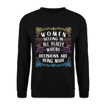 Feminist Women's Rights Female - Unisex Pullover - Schwarz - Vorne - Alina (178cm) & Michal (187cm)