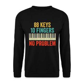 88 Keys Keyboard Piano Player Kids Piano Lover - Unisex Sweatshirt - black - Front - Alina (178cm) & Michal (187cm)