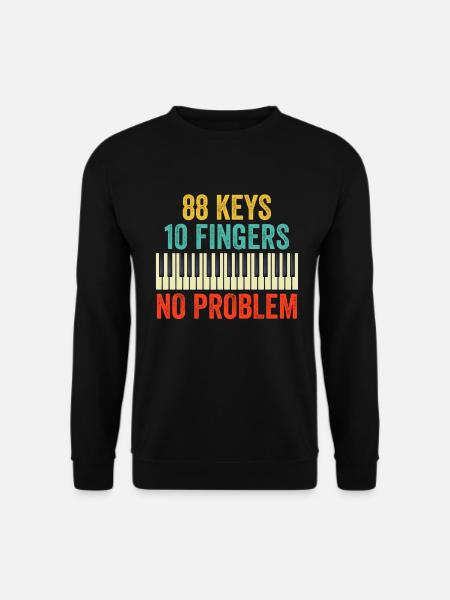 88 Keys Keyboard Piano Player Kids Piano Lover - Unisex Sweatshirt - black