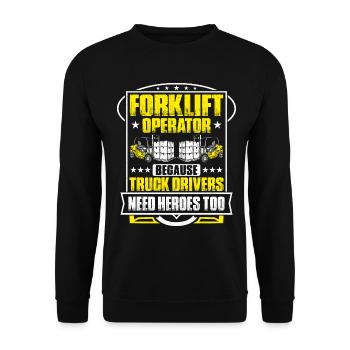 Forklift Driver Forklift Operator - Unisex Sweatshirt - black - Front - Alina (178cm) & Michal (187cm)