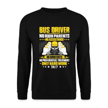 Busfahrer Bus Driver Busman Schulbusfahrer - Unisex Pullover - Schwarz - Vorne - Alina (178cm) & Michal (187cm)