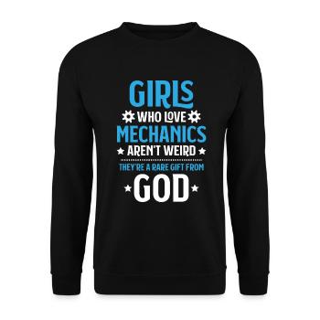 Mechanic Mechanic Mechanics Mechanic - Unisex Sweatshirt - black - Front - Alina (178cm) & Michal (187cm)