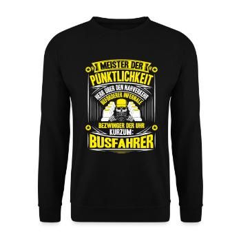 Busfahrer Bus Driver Busman Schulbusfahrer - Unisex Pullover - Schwarz - Vorne - Alina (178cm) & Michal (187cm)