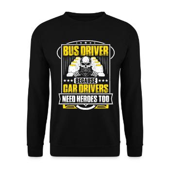 Busfahrer Bus Driver Busman Schulbusfahrer - Unisex Pullover - Schwarz - Vorne - Alina (178cm) & Michal (187cm)