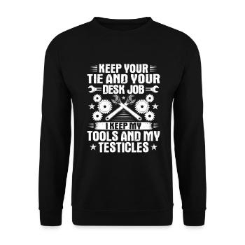 Mechanic Mechanic Mechanics Mechanic - Unisex Sweatshirt - black - Front - Alina (178cm) & Michal (187cm)