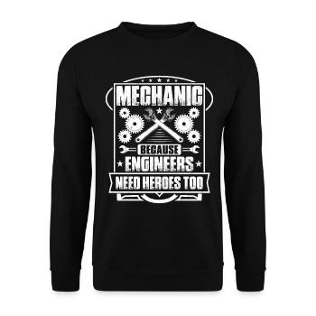 Mechanic Mechanic Mechanics Mechanic - Unisex Sweatshirt - black - Front - Alina (178cm) & Michal (187cm)