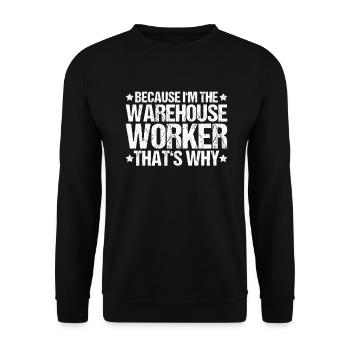 Warehouse Logistics Specialist Warehouse Worker Warehouse - Unisex Sweatshirt - black - Front - Alina (178cm) & Michal (187cm)