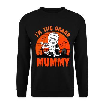 Im the grand mummy, funny grandma halloween - Unisex Sweatshirt - black - Front - Alina (178cm) & Michal (187cm)
