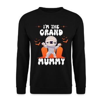 Im the grand mummy, funny grandma halloween - Unisex Sweatshirt - black - Front - Alina (178cm) & Michal (187cm)
