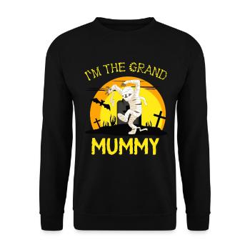 Im the grand mummy, funny grandma halloween - Unisex Sweatshirt - black - Front - Alina (178cm) & Michal (187cm)