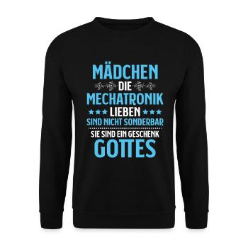 Mechatroniker Mechatronik Mechatronics Engineer - Unisex Pullover - Schwarz - Vorne - Alina (178cm) & Michal (187cm)