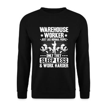 Warehouse Logistics Specialist Warehouse Worker Warehouse - Unisex Sweatshirt - black - Front - Alina (178cm) & Michal (187cm)