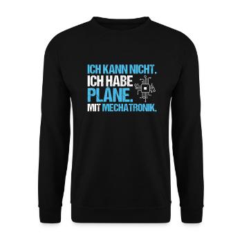Mechatroniker Mechatronik Mechatronics Engineer - Unisex Pullover - Schwarz - Vorne - Alina (178cm) & Michal (187cm)