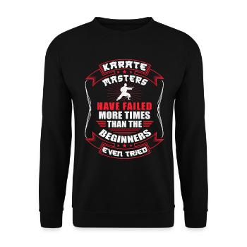 Karate Black Belt Gi Uniform - Unisex Pullover - Schwarz - Vorne - Alina (178cm) & Michal (187cm)