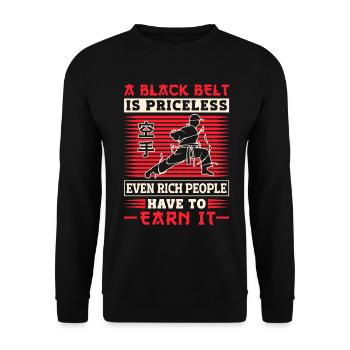 Karate Belt Gi Uniform A Black - Unisex Pullover - Schwarz - Vorne - Alina (178cm) & Michal (187cm)