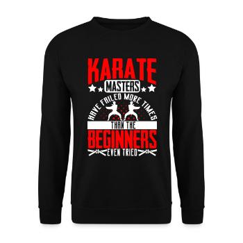 Karate Black Belt Gi Uniform - Unisex Pullover - Schwarz - Vorne - Alina (178cm) & Michal (187cm)