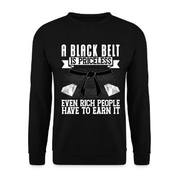 Karate Belt Gi Uniform A Black - Unisex Pullover - Schwarz - Vorne - Alina (178cm) & Michal (187cm)