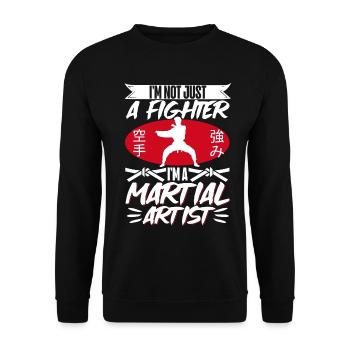 Karate Black Belt Gi Uniform I'M - Unisex Pullover - Schwarz - Vorne - Alina (178cm) & Michal (187cm)