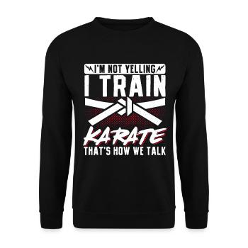 Karate Black Belt Gi Uniform I'M - Unisex Pullover - Schwarz - Vorne - Alina (178cm) & Michal (187cm)