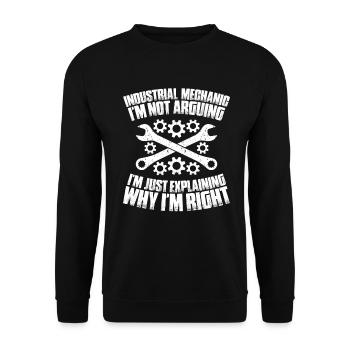 Industriemechaniker Industrial Mechanic - Unisex Pullover - Schwarz - Vorne - Alina (178cm) & Michal (187cm)
