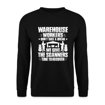 Warehouse Logistics Specialist Warehouse Worker Warehouse - Unisex Sweatshirt - black - Front - Alina (178cm) & Michal (187cm)